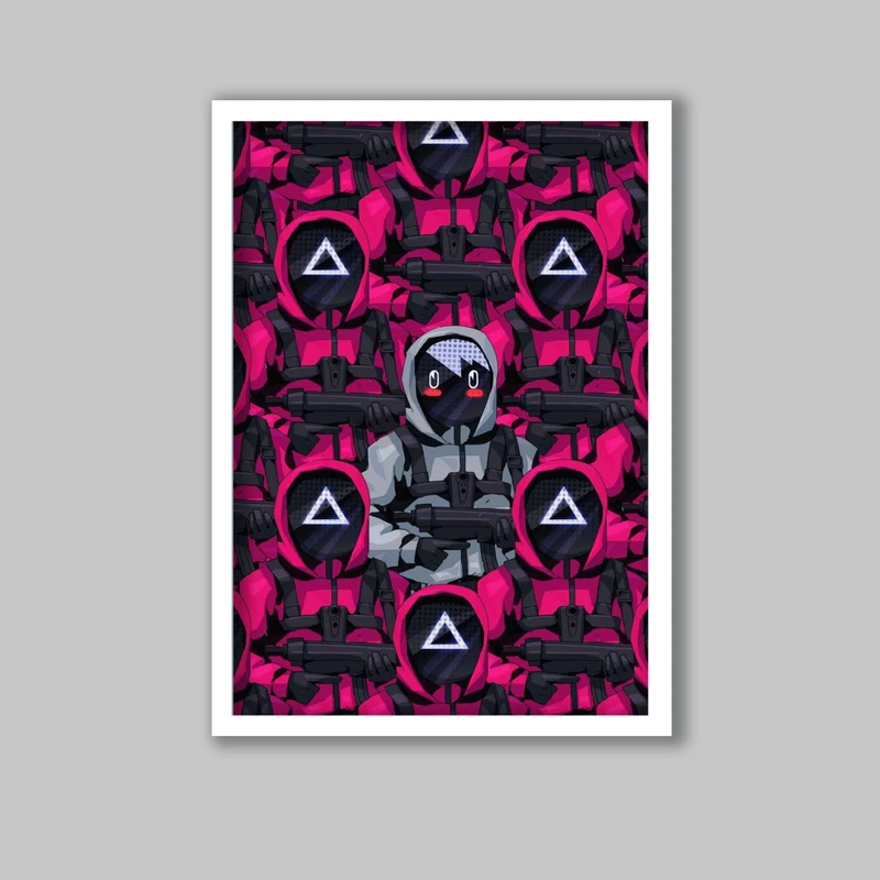 تابلو لیلیان طرح سریال بازی مرکب کد LA-G10805 فریم سفید