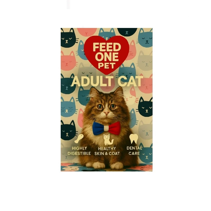غذا خشک گربه بالغ فید وان پت مدل ادالت فله طعم مرغ و ماهی وزن 1500 گرم
