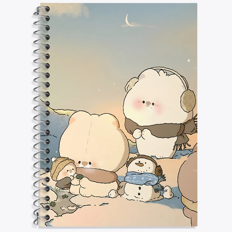 دفتر زبان 50 برگ خندالو مدل سه خط طرح حیوانات کیوت و بامزه کد N4049