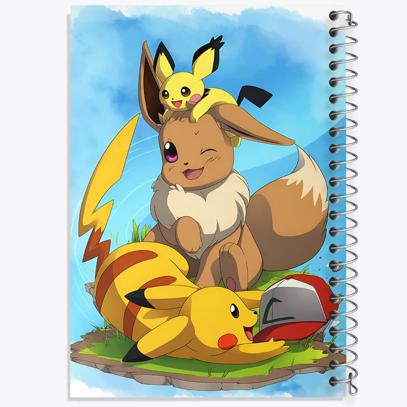 دفتر شطرنجی 50 برگ خندالو طرح انیمه پوکمون کد N4978