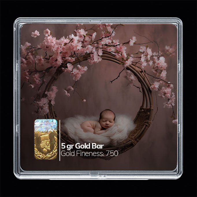 شمش طلا 18 عیار مدوپد مدل نوزاد کد SG10241