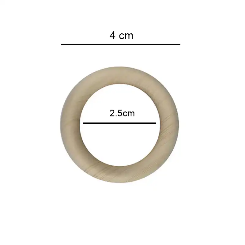 اسلایس چوبی مدل حلقه چوبی مدل 40mm بسته 5 عددی