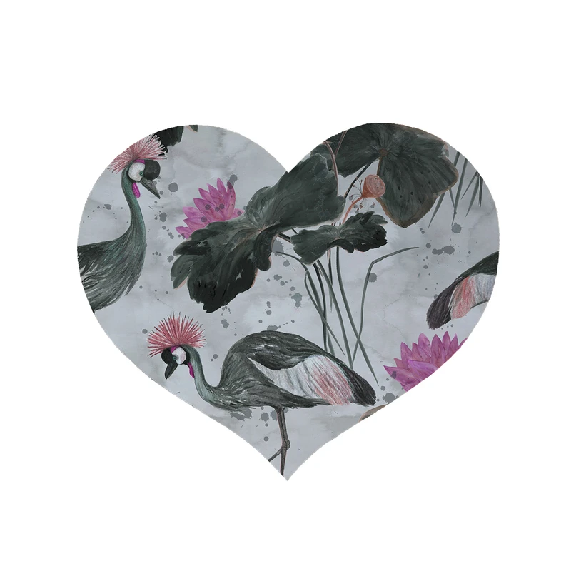 پادری مدل قلب طرح فلامینگو کد 5070 سایز 90x90 سانتی متر