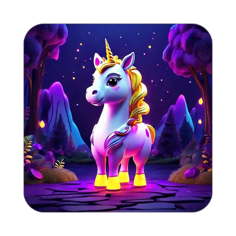 زیر لیوانی کاکتی طرح اسب تک شاخ و یونیکورن مدل mp30669