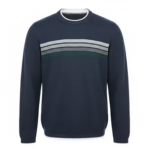 پلیور یقه گرد مردانه مدل راه راه کد 785