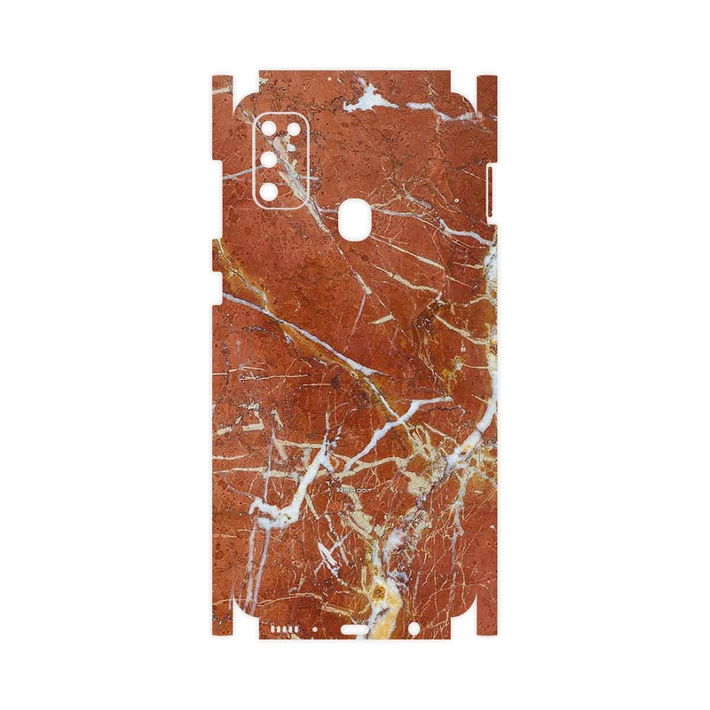 برچسب پوششی ماهوت مدل Red Marble-FullSkin مناسب برای گوشی موبایل سامسونگ Galaxy M21