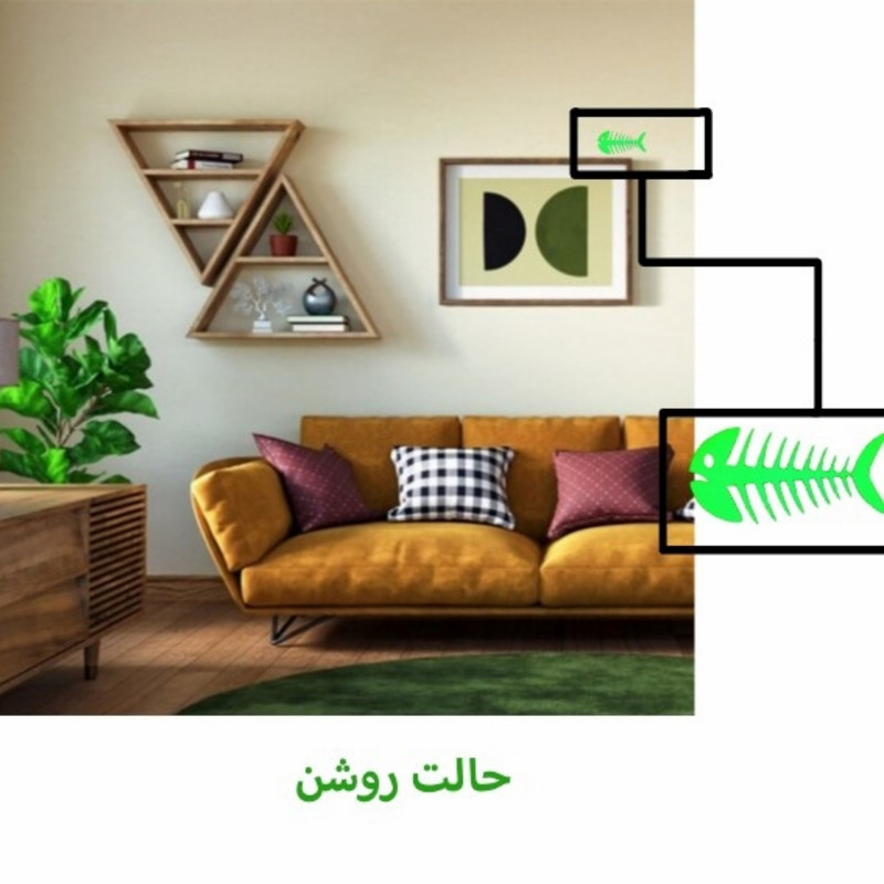 استیکر مدل شبنما طرح اسکلت ماهی