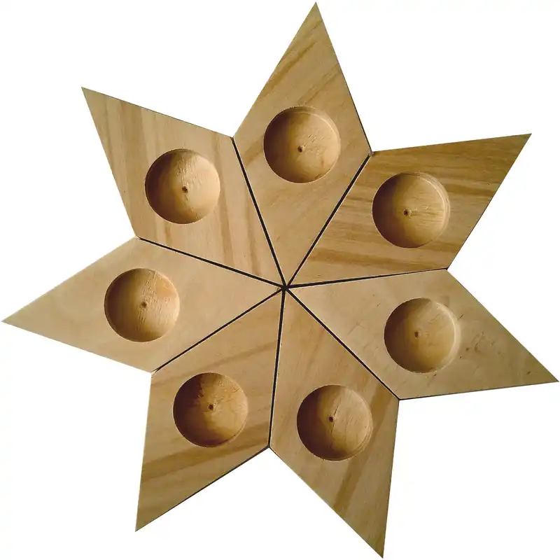 جاشمعی چوبی مدل دیاموند مجموعه هفت عددی