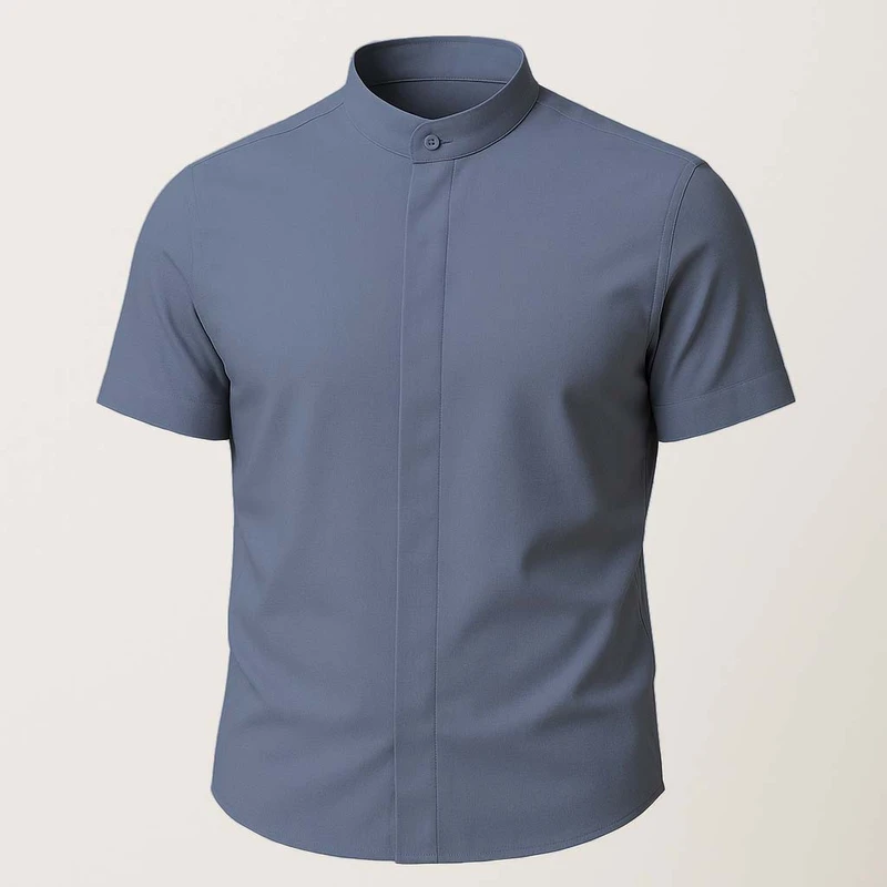 پیراهن آستین کوتاه یقه ایستاده مردانه ابراف مدل آراس کد FIL