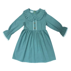 پیراهن آستین بلند یقه ب ب دخترانه مدل عروسکی