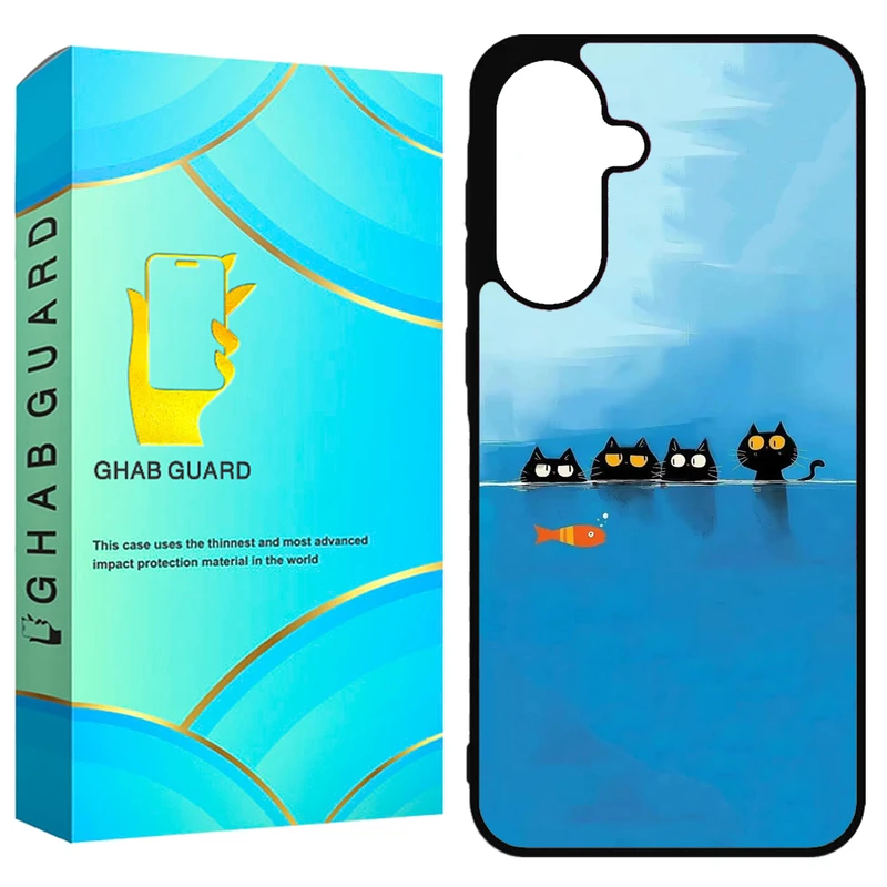 کاور قاب گارد طرح گربه و ماهی مدل GA36 مناسب برای گوشی موبایل سامسونگ Galaxy A36