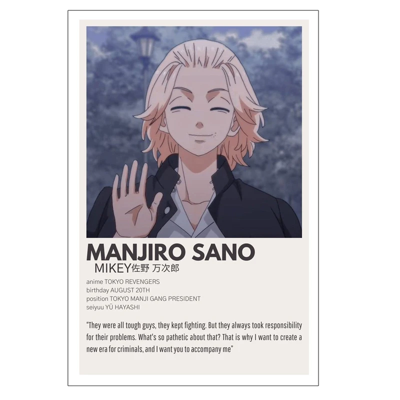 پوستر مدل توکیو ریونجرز Tokyo revengers طرح مایکی کد 406