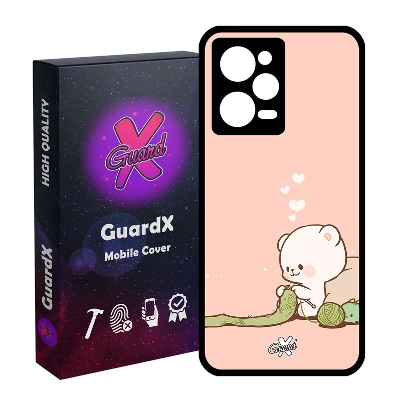 کاور گارد ایکس طرح خرس 2 مدل Glass10489 مناسب برای گوشی موبایل شیائومی Redmi Note 12 Pro 5G/Poco X5 Pro 5G/Note 12 Pro Pro speed