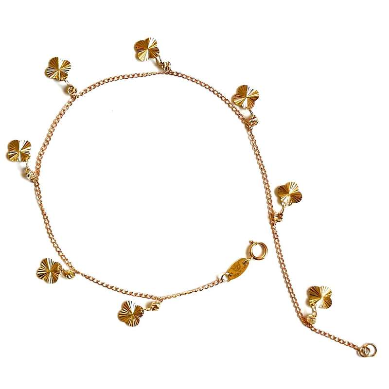 پابند طلا 18 عیار زنانه مدل P008 طرح آویز ونکلیف پابند طلا 18 عیار زنانه مدل P008 طرح آویز ونکلیف