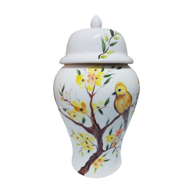 بانکه سرامیکی مدل جینجر جار طرح پرنده کد ZP102