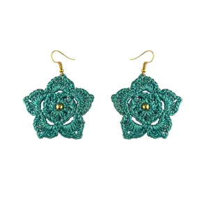 گوشواره دست دوز زنانه مدل قلاب بافی کد Gosh - 002