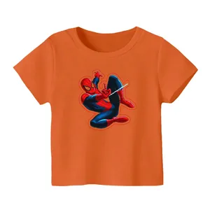 تی شرت آستین کوتاه بچگانه مدل مردعنکبوتی رنگ نارنجی