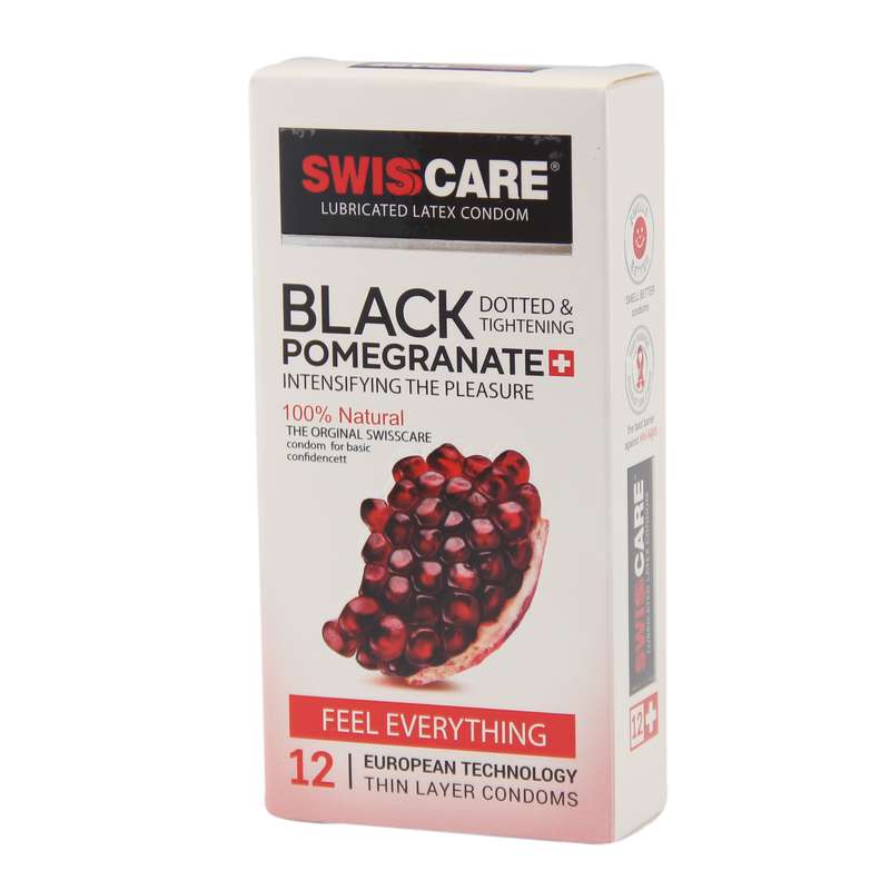 کاندوم سوئیسکر مدل Black Pomegranate بسته 12 عددی کاندوم سوئیسکر مدل Black Pomegranate بسته 12 عددی