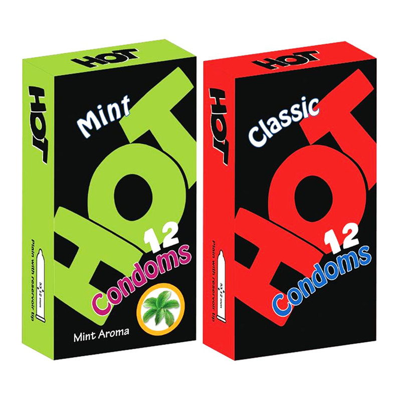 کاندوم هات مدل Mint بسته 12 عددی به همراه کاندوم هات مدل Classic بسته 12 عددی