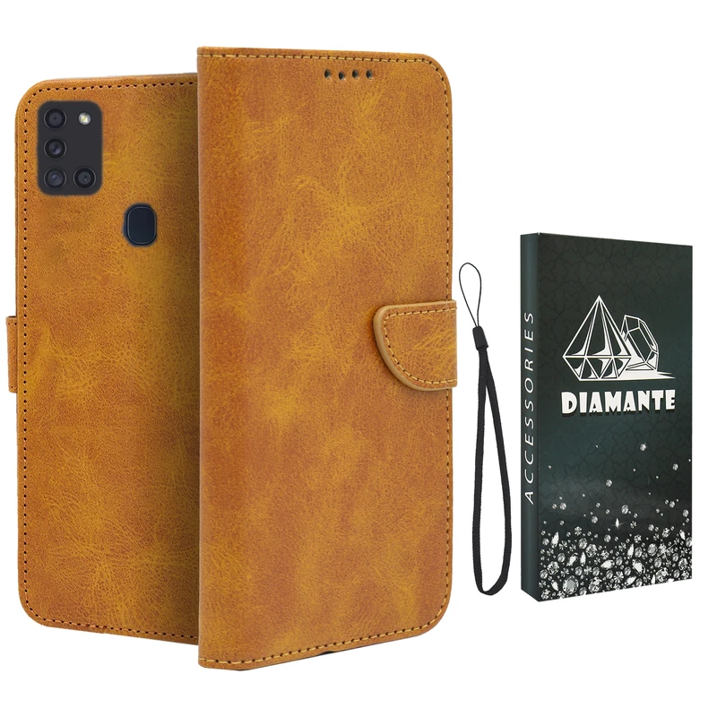 کیف کلاسوری دیامانته مدل Scusa Bk مناسب برای گوشی موبایل سامسونگ Galaxy A21s به همراه بند آویز