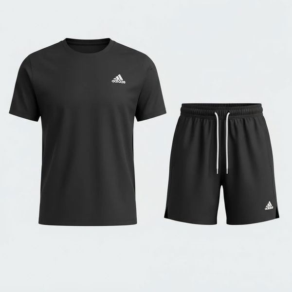 ست تی‌شرت آستین کوتاه و شلوارک ورزشی مردانه مدل 001