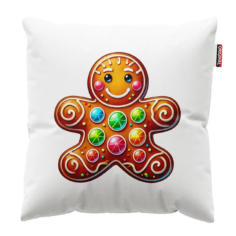 کوسن پاد آفرین مدل کریسمس طرح کوکی بیسکویتی کد PK302476 سایز 30*30 سانتی متر