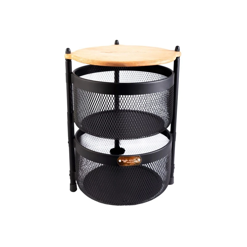 سبد سیب زمینی و پیاز مدل 2 طبقه چوبی متحرک