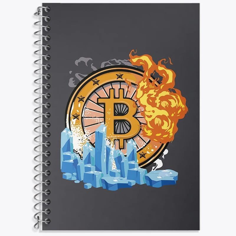 دفتر لغت 50 برگ خندالو طرح بیت کوین (Bitcoin) کد F2735