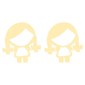 گوشواره طلا 18 عیار زنانه کرابو طرح دختر بچه مدل Kr3794