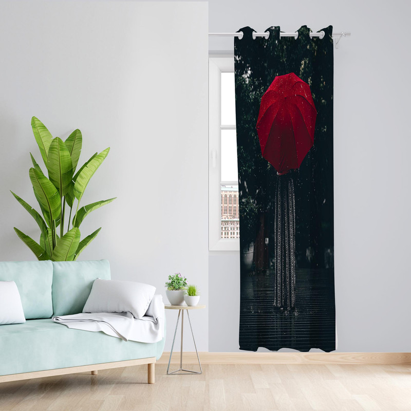 پرده مدل چتر مخمل پانچی کد 1042 سایز 140x200 سانتی متر