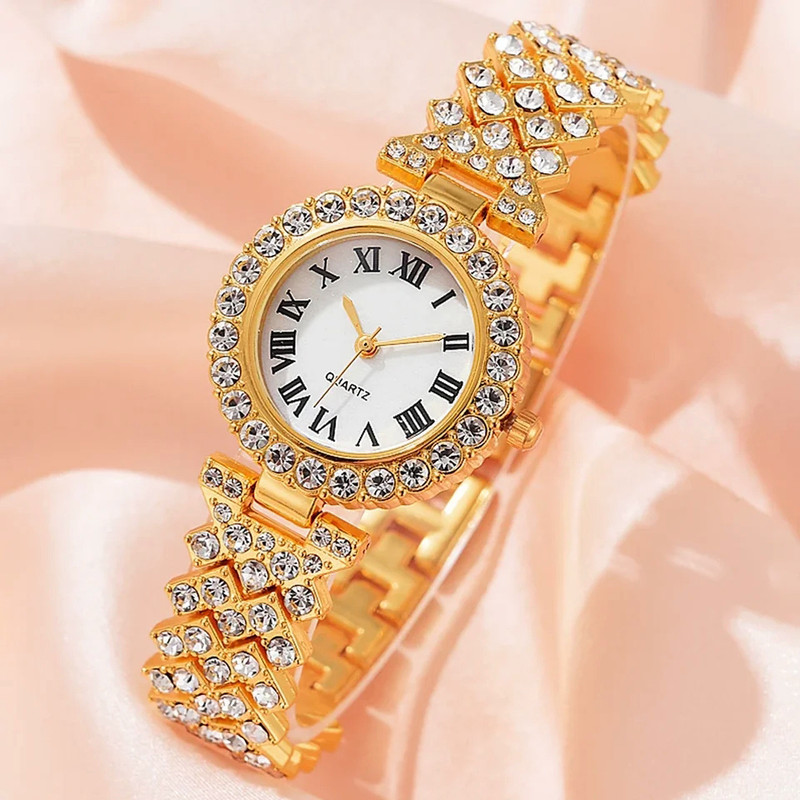 ساعت مچی عقربه ای زنانه مدل لاکچری فول نگین کد FZ1