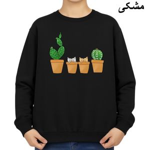 سویشرت زنانه مدل کاکتوس و گربه کد v2 