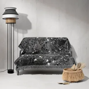 شال مبل و تخت خانه مسعود مدل مخمل ریشه دار کد 002 سایز 170x140 سانتی‌ متر