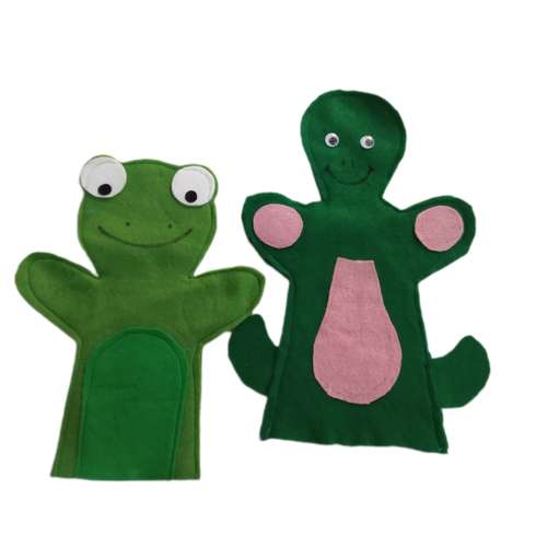 عروسک نمایشی طرح قورباغه و لاک پشت مجموعه دو عددی