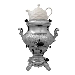 سماور گازی سبحان مدل عدسی سه کاره گنجایش 6 لیتر