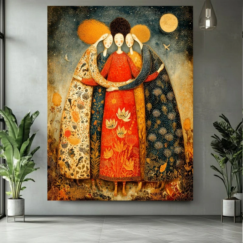 پوستر پارچه ای طرح مخمل بانوان مدل همدلی کد BK25016