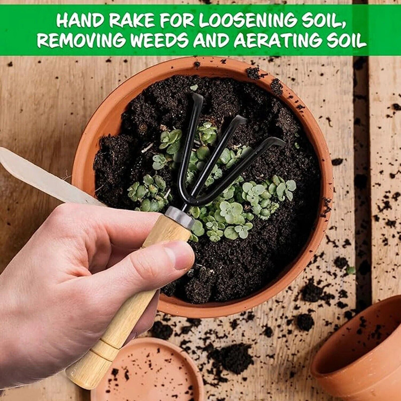 بیلچه و چنگک باغبانی مدل OXIN مجموعه 3 عددی