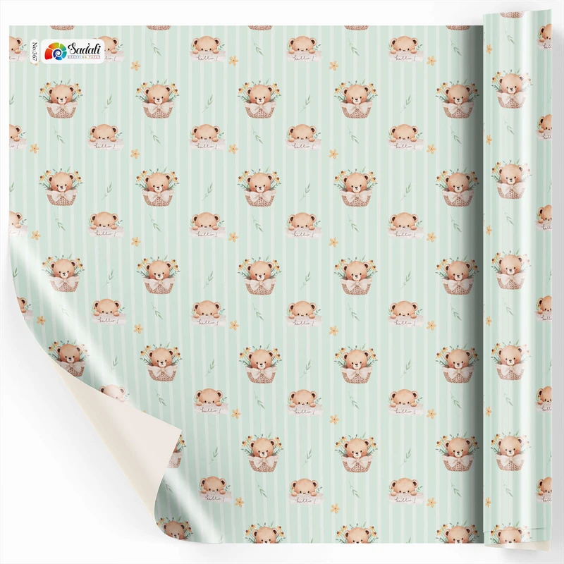 کاغذ کادو صدفی طرح 367 سایز 100*70 سانتی متر بسته 2 عددی 