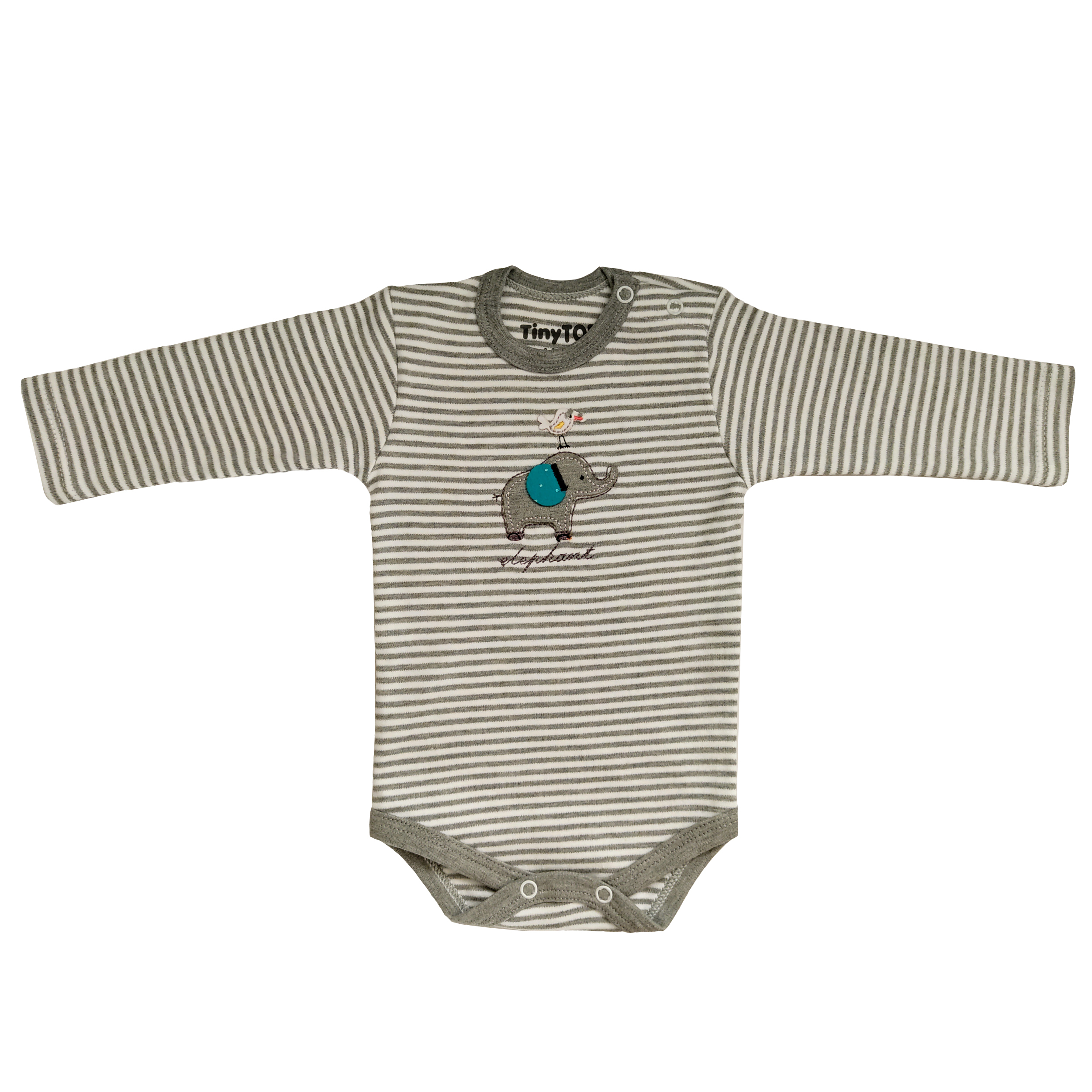 بادی آستین بلند نوزادی مدل فیل