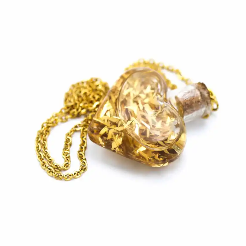 گردنبند زنانه آلتین هنر مدل براده قلب سر چوب پنبه