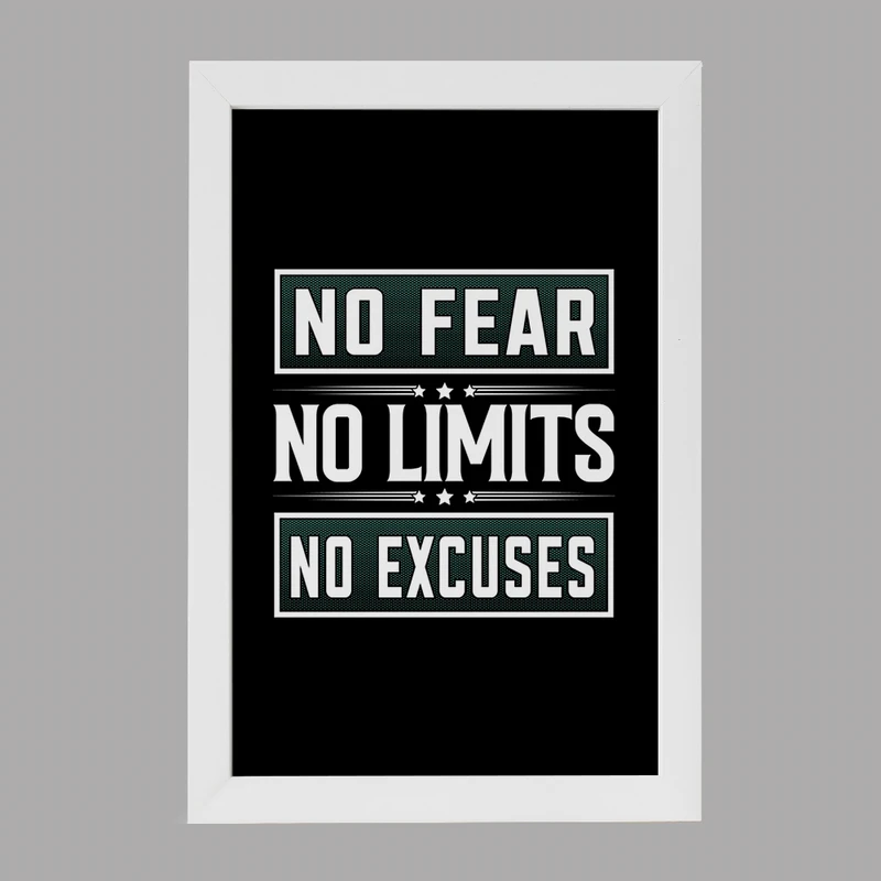 تابلو خندالو مدل No Fear No Limits No Excuses کد F1053