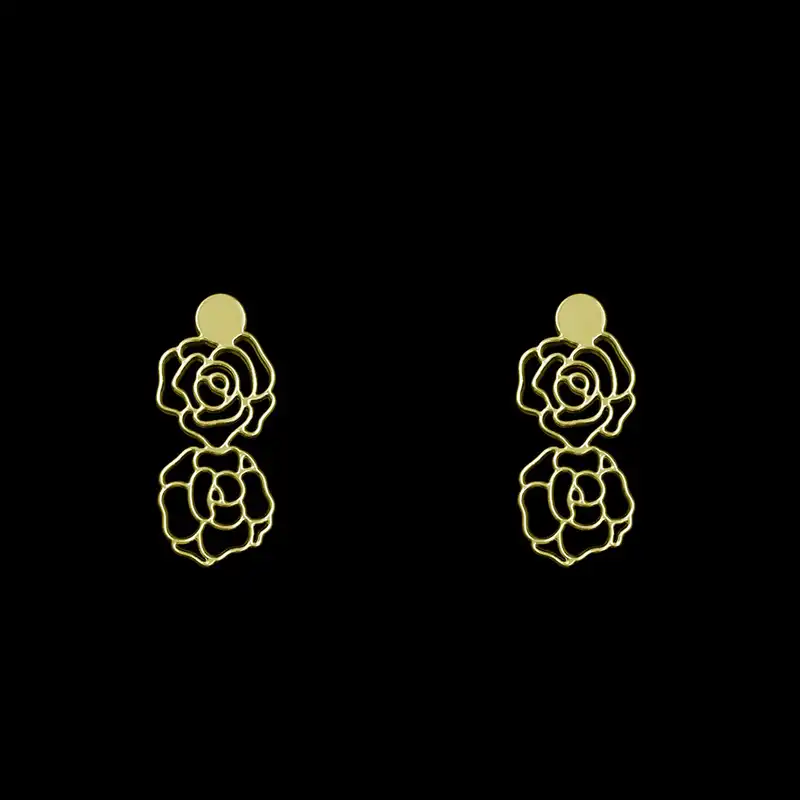 گوشواره طلا 18 عیار زنانه مدوپد مدل گل کد GA1-14960