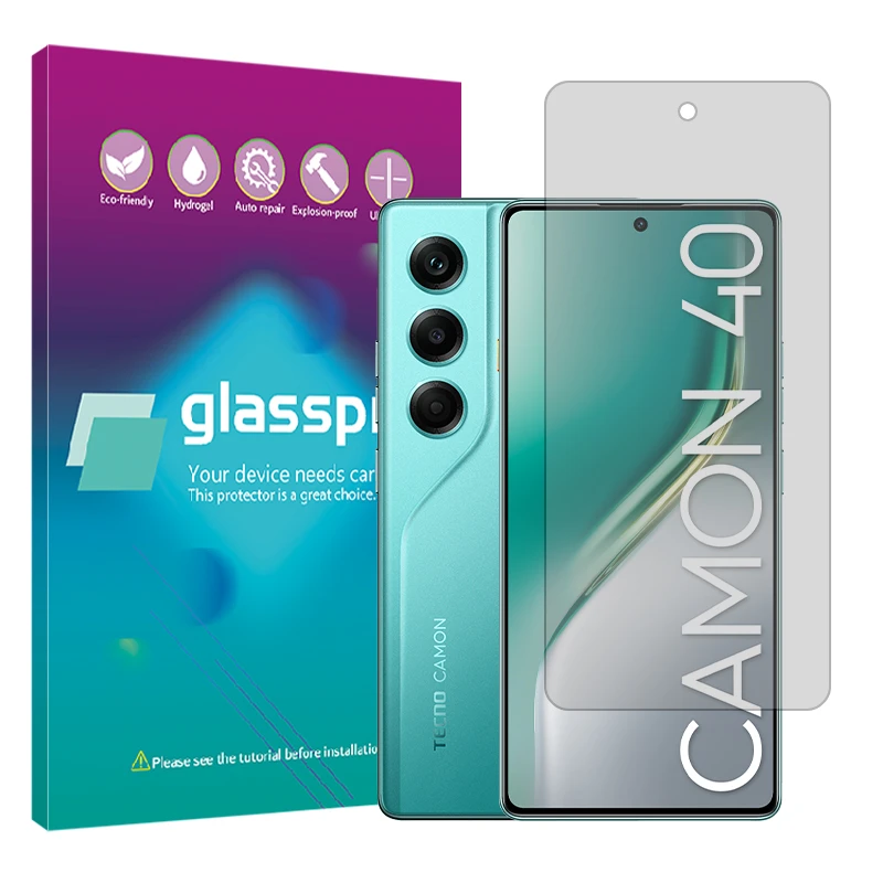 محافظ صفحه نمایش شفاف گلس پرو مدل هیدروژلی مناسب برای گوشی موبایل تکنو Camon 40