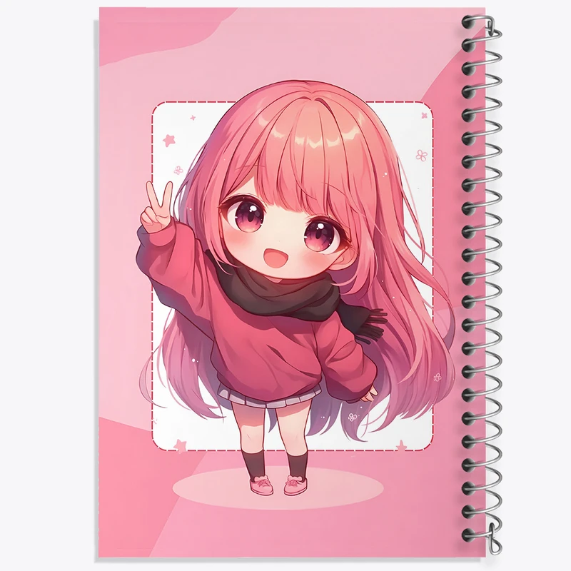 دفتر ژورنال نویسی 50 برگ خندالو مدل نقطه ای طرح دخترانه کیوت کد N5039