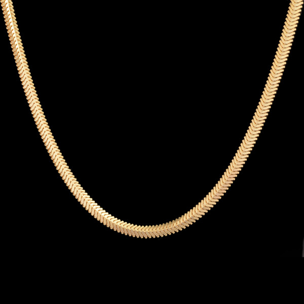 زنجیر طلا 18 عیار زنانه طلای مستجابی مدل هرینگبون سه بعدی کد N40