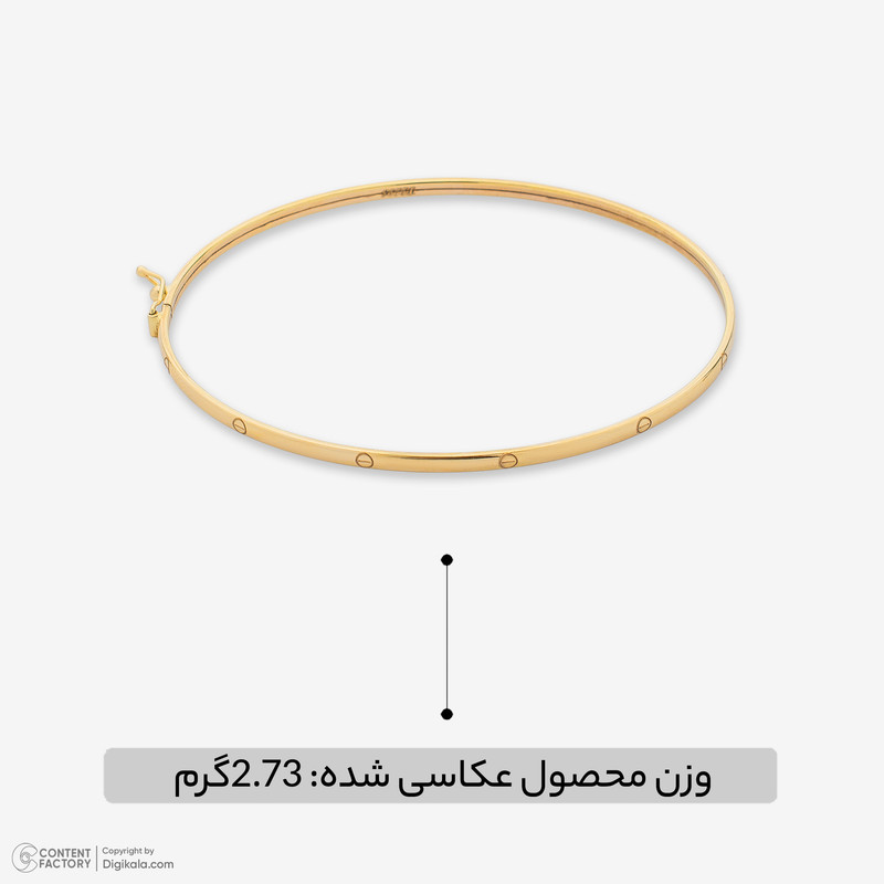 دستبند النگویی طلا کم اجرت 18 عیار زنانه ناریا مدل کارتیر پیج سوپرلایت 