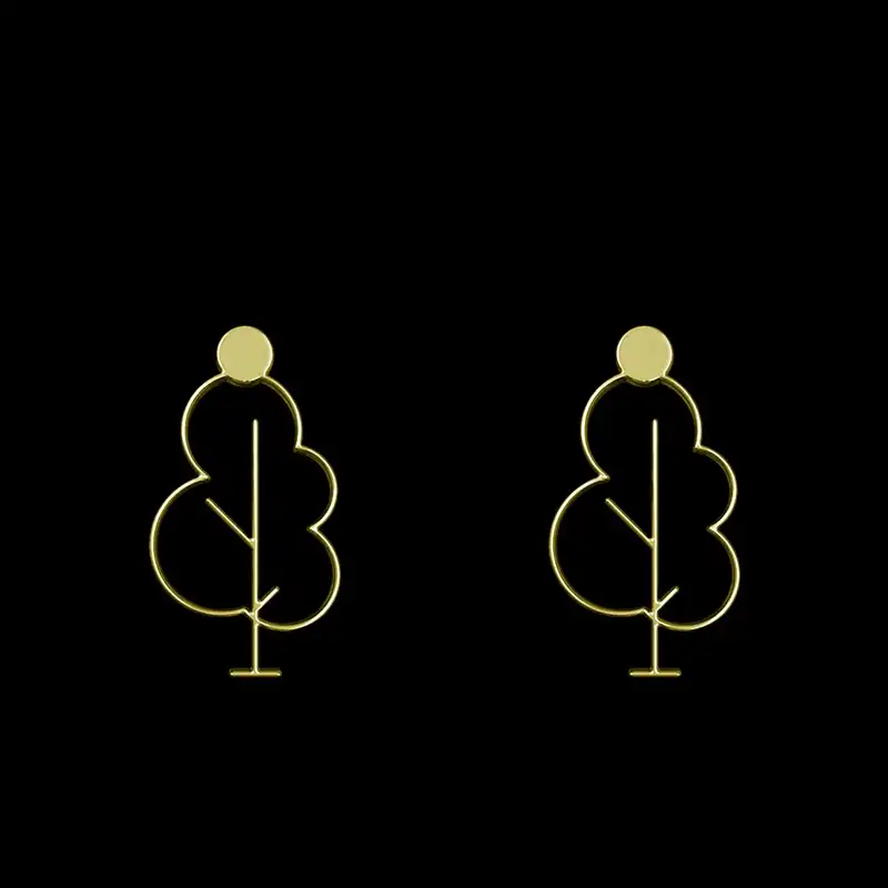 گوشواره طلا 18 عیار زنانه مدوپد مدل درخت کد GA1-15813