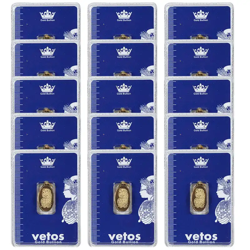 شمش طلا 18 عیار مدل 1403 مجموعه 15 عددی