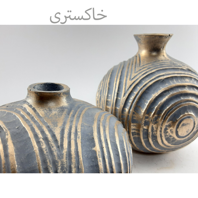 گلدان دکوری مدل آنتیک کد 523 مجموعه 2 عددی