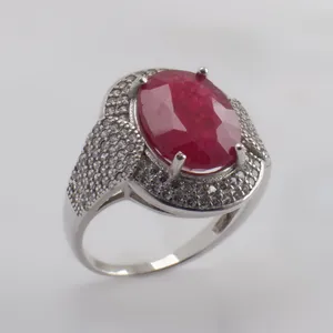 انگشتر نقره زنانه مدل یاقوت آفریقا کد 46